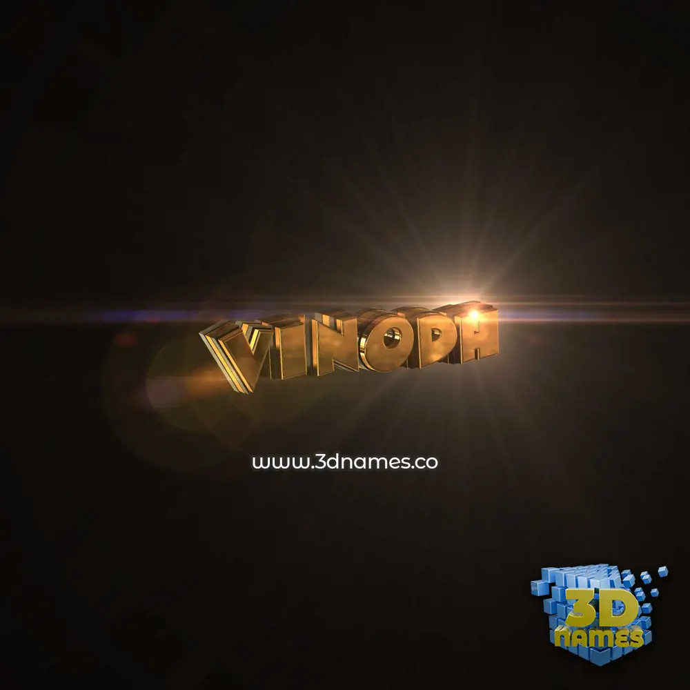 vinodh in Golden Sparkle style - 3D name wallpaper