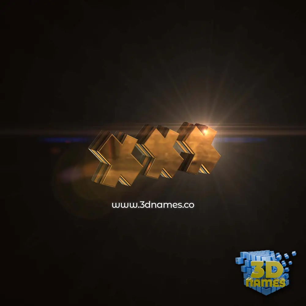 xxx in Golden Sparkle style - 3D name wallpaper