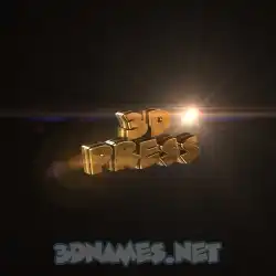3d press in Golden Sparkle style - 3D name wallpaper