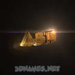abh in Golden Sparkle style - 3D name wallpaper