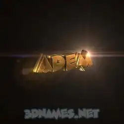 adem in Golden Sparkle style - 3D name wallpaper