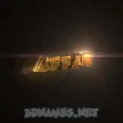 affan in Golden Sparkle style - 3D name wallpaper