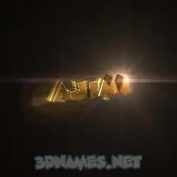 ajima in Golden Sparkle style - 3D name wallpaper