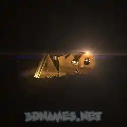 ako in Golden Sparkle style - 3D name wallpaper