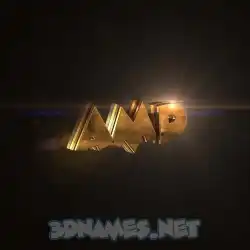 amd in Golden Sparkle style - 3D name wallpaper