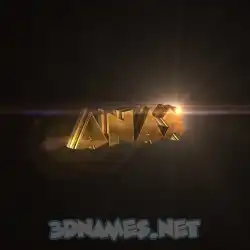 anax in Golden Sparkle style - 3D name wallpaper