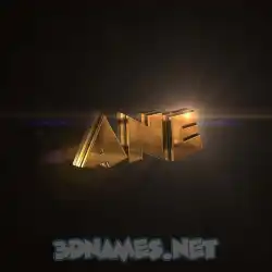 ane in Golden Sparkle style - 3D name wallpaper