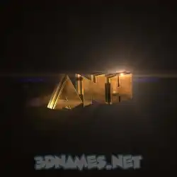 anh in Golden Sparkle style - 3D name wallpaper