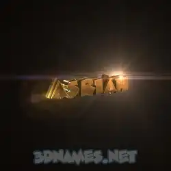 asriah in Golden Sparkle style - 3D name wallpaper