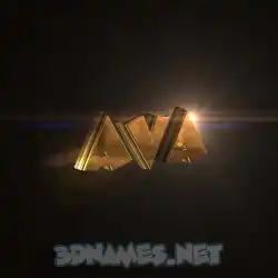 ava in Golden Sparkle style - 3D name wallpaper