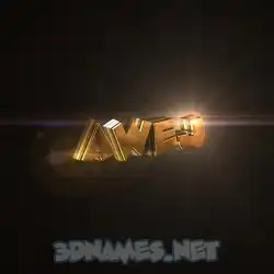awej in Golden Sparkle style - 3D name wallpaper