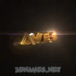 awes in Golden Sparkle style - 3D name wallpaper