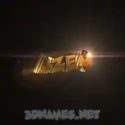 azem in Golden Sparkle style - 3D name wallpaper