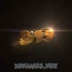 b19 in Golden Sparkle style - 3D name wallpaper
