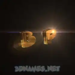 b p in Golden Sparkle style - 3D name wallpaper