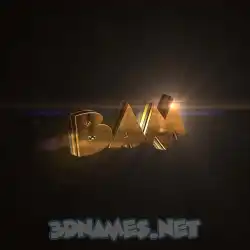 bam in Golden Sparkle style - 3D name wallpaper
