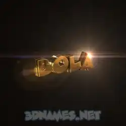 bola in Golden Sparkle style - 3D name wallpaper