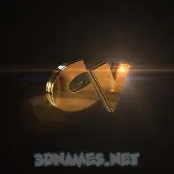 cv in Golden Sparkle style - 3D name wallpaper