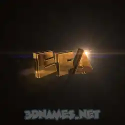efa in Golden Sparkle style - 3D name wallpaper
