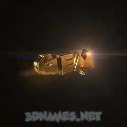 gem in Golden Sparkle style - 3D name wallpaper