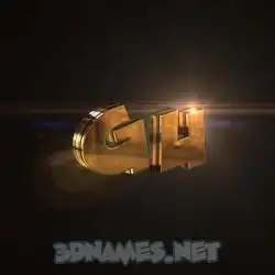 gu in Golden Sparkle style - 3D name wallpaper