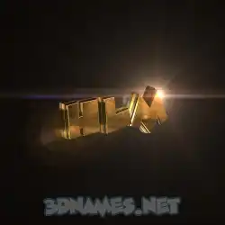 hlm in Golden Sparkle style - 3D name wallpaper