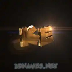 ke in Golden Sparkle style - 3D name wallpaper