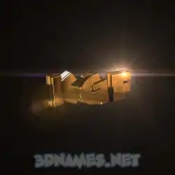 kgf in Golden Sparkle style - 3D name wallpaper