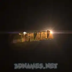kiana in Golden Sparkle style - 3D name wallpaper