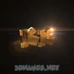 kk in Golden Sparkle style - 3D name wallpaper