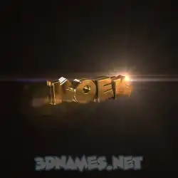 koek in Golden Sparkle style - 3D name wallpaper