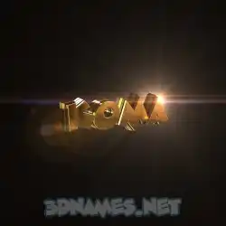 koma in Golden Sparkle style - 3D name wallpaper