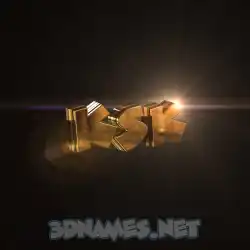 ksk in Golden Sparkle style - 3D name wallpaper