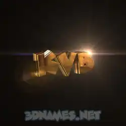 kvb in Golden Sparkle style - 3D name wallpaper