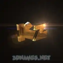 kz in Golden Sparkle style - 3D name wallpaper