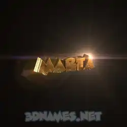 marta in Golden Sparkle style - 3D name wallpaper