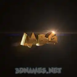 mbg in Golden Sparkle style - 3D name wallpaper