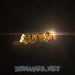 mehmi in Golden Sparkle style - 3D name wallpaper