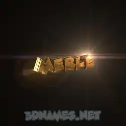 merle in Golden Sparkle style - 3D name wallpaper