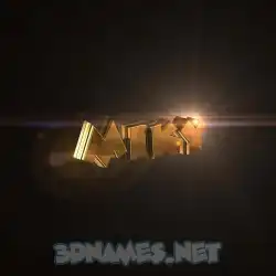 miky in Golden Sparkle style - 3D name wallpaper