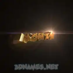 monzy in Golden Sparkle style - 3D name wallpaper