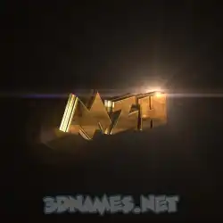 mzh in Golden Sparkle style - 3D name wallpaper