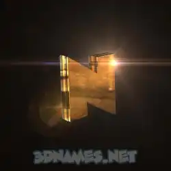 n in Golden Sparkle style - 3D name wallpaper