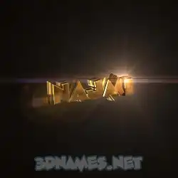 najmi in Golden Sparkle style - 3D name wallpaper