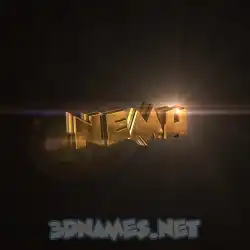 nemu in Golden Sparkle style - 3D name wallpaper