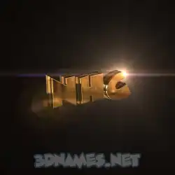 nhc in Golden Sparkle style - 3D name wallpaper