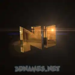 ni in Golden Sparkle style - 3D name wallpaper
