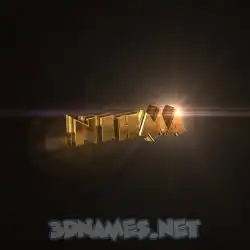 nihma in Golden Sparkle style - 3D name wallpaper