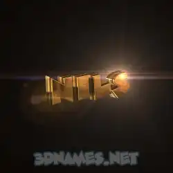 nils in Golden Sparkle style - 3D name wallpaper