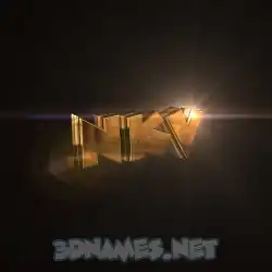 nkv in Golden Sparkle style - 3D name wallpaper